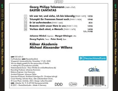 Michael Alexander Willens, Kölner Akademie - Georg Philipp Telemann: Easter Cantatas (2021)