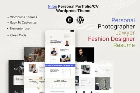 Nilos - Personal Portfolio WordPress Theme GAH8BGX
