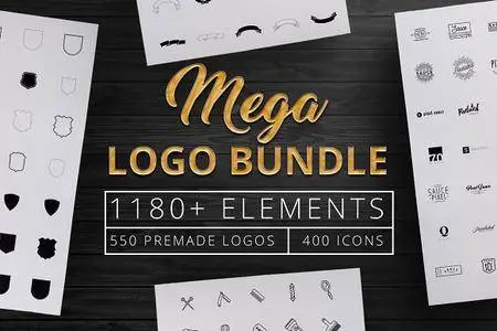 CreativeMarket - 1180+ Mega Logo Bundle Creator Kit