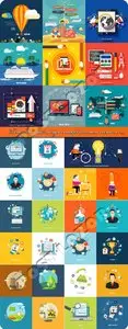 Templates flat design concept business vector set 19