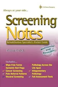 Screening Notes: Rehabilitation Specialist's Pocket Guide