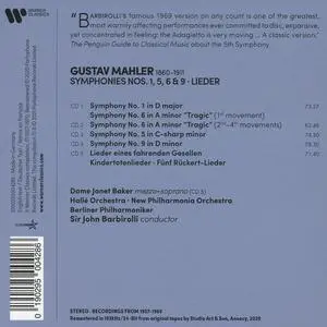 John Barbirolli - Gustav Mahler: Symphonies Nos. 1, 5, 6 & 9; Lieder [5CDs] (2021)