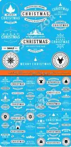 2015 Merry Christmas and happy holidays typographic elements vector 12