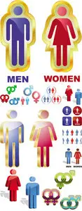 Man & Woman Signs Vector 