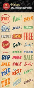 Retro Sale Tags & Catchwords