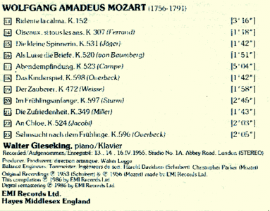 Schubert & Mozart Lieder