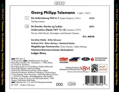 Ludger Remy, Michaelstein Telemann Chamber Orchestra - Telemann: Die Auferstehung; De Danske, Norske og Tydske (1999)