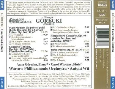 Warsaw PO; Antoni Wit - Henryk Gorecki: Concerto-Cantata; Little Requiem; Three Dances; Harpsichord Concerto (2012)