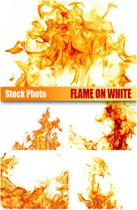 Stock Photo - Flame on white
