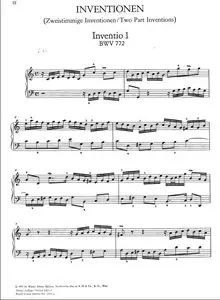 J.S. Bach - The 15 Two Parts Inventions for Harpsichord - Score