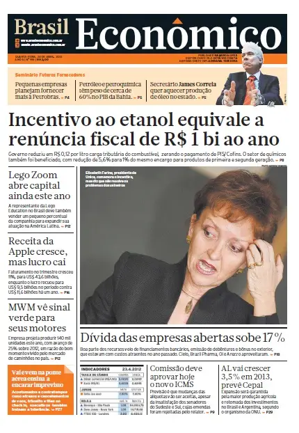 Jornal Brasil Econômico em PDF, Quarta, 24 de Abril de 2013