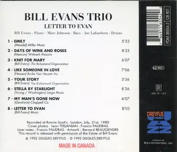 Bill Evans - Live At Ronnie Scott's (1980) {2CD Set, Dreyfus Jazz FDM 36553/54-2 rel 1992}