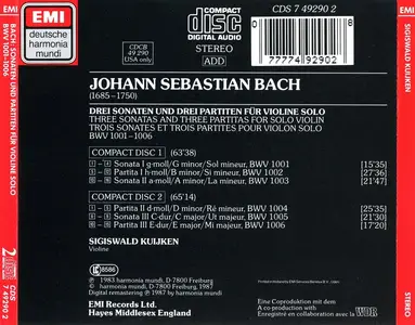 Sigiswald Kuijken - Johann Sebastian Bach:  Sonaten & Partiten BWV 1001-1006 (1987)