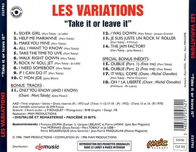 Les Variations - Take It or Leave It (1973) [Remastered 1996] Re-up