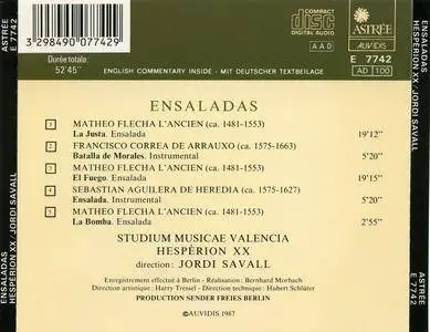 Jordi Savall & Hesperion XX - Ensaladas, 15th-17th Century (1987) {Astrée-Auvidis E 7742}