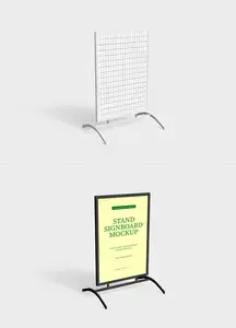 Realistic Street Metal Stand Signboard Mockup 1675668175