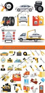 Icon auto service and repair tools vector