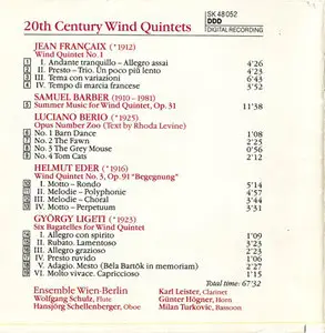 Ensemble Wien-Berlin - 20th Century Wind Quintets (1991)