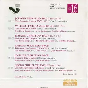 Trio Sonatas of Telemann & The Bach Family - Isaac Stern;Jean-Pierre Rampal