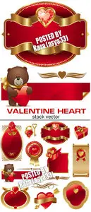 Gold valentine hearts