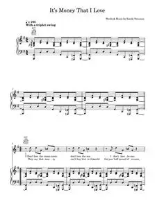 It's Money That I Love - Randy Newman (Piano-Vocal-Guitar (Piano Accompaniment))