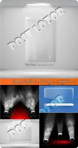 Empty storefronts and lit stage spotlight vector