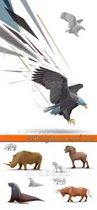 Model origami animals vector