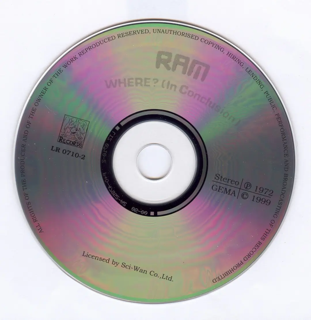 Ram - Where, In Conclusion (1972) {Polydor--Lizard Records LR0710-2 rel 1999}
