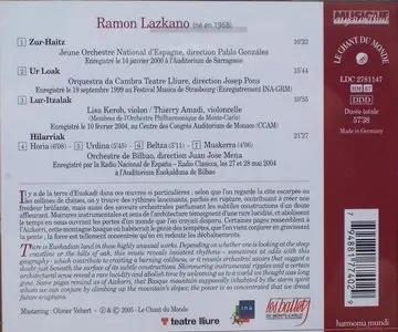 Ramon Lazkano – Works (Le Chant du Monde, LCM 2781147)