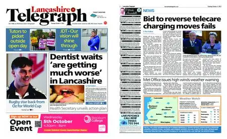 Lancashire Telegraph (Burnley, Pendle, Rossendale) – October 04, 2022