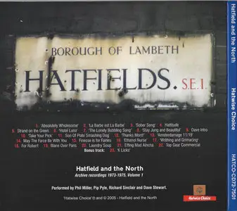 Hatfield and the North - Hatwise Choice. Archive Recordings 1973-1975, Vol. 1 (2005)