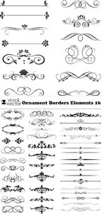 Vectors - Ornament Borders Elements 16