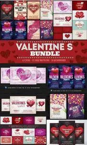CreativeMarket - Valentines Day Flyer Cards BG Bundle