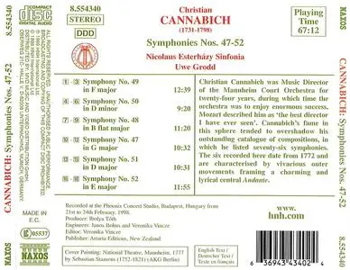 Uwe Grodd, Nicolaus Esterházy Sinfonia - Christian Cannabich: Symphonies Nos. 47-52 (1999)
