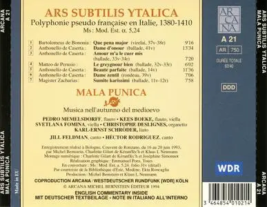 Pedro Memelsdorff, Mala Punica - Ars Subtilis Ytalica: Polyphonie pseudo Française en Italie, 1380-1410 (1994)