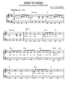 Zero To Hero - Alan Menken, David Zippel (Easy Piano)