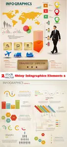 Vectors - Shiny Infographics Elements 2