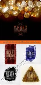 2014 Happy New Year and Merry Christmas holiday vector backgrounds 30