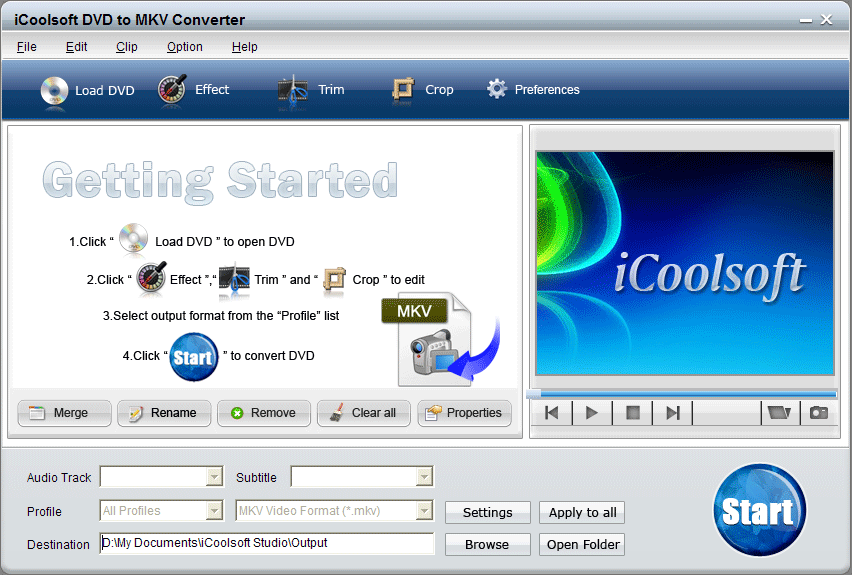 iCoolsoft DVD to MKV Converter v3.1.06