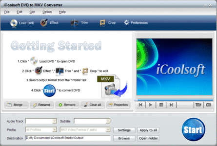iCoolsoft DVD to MKV Converter v3.1.06