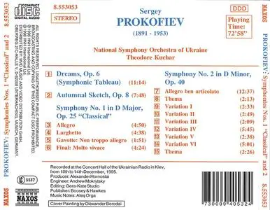 Theodore Kuchar, National Symphony Orchestra of Ukraine - Sergei Prokofiev: Symphonies Nos. 1 & 2 (1996)
