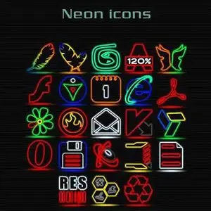 Neon icons Set
