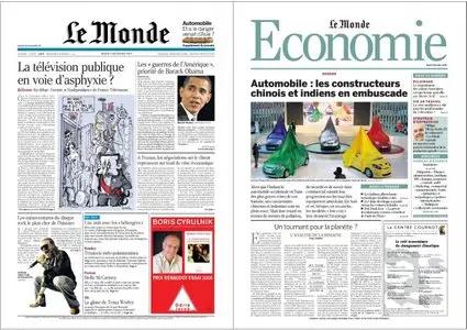 Le Monde + Supplément Economie 02 Décembre 2008