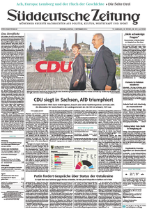 Süddeutsche Zeitung vom Montag, 01. September 2014