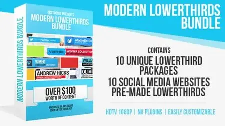 Modern Lower Thirds Bundle (10 in 1) - After Effects Project (Videohive)