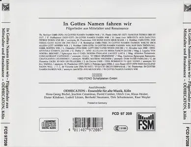 Odhecaton - In Gottes Namen fahren wir (Pilgerlieder aus Mittelalter und Renaissance) (1993)