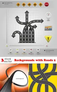 Vectors - Backgrounds with Roads 2