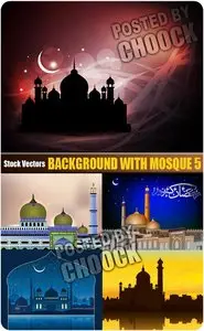 Background with mosque 5 - Stock Vector