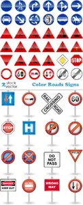 Vectors - Color Roads Signs