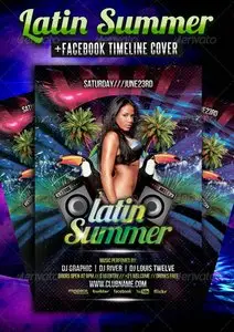GraphicRiver Latin Summer #2 Party Flyer + Facebook Cover
